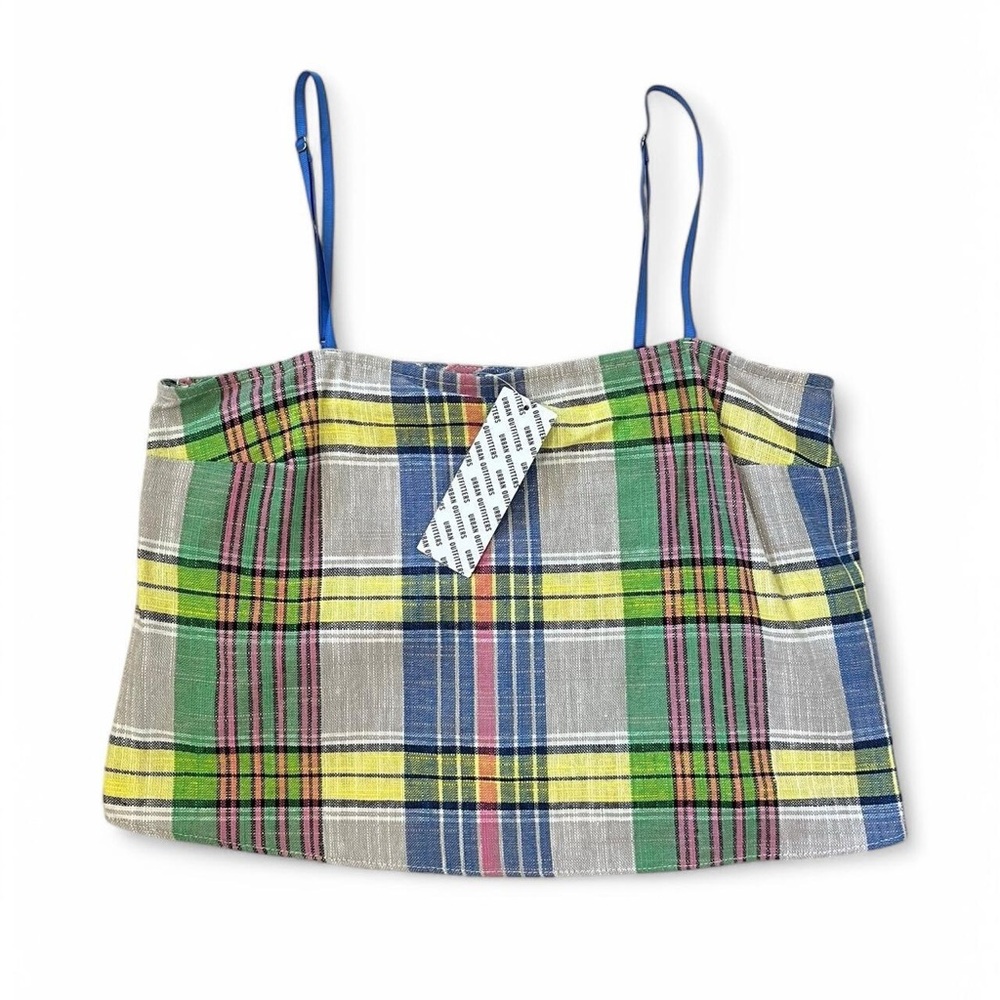 NWT Urban Outfitters multi-coloured plaid cropped top